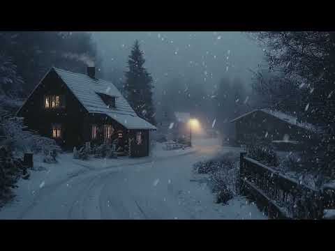 Blizzard Sound | Gentle Snowstorm Ambience with Dark Background for Sleep
