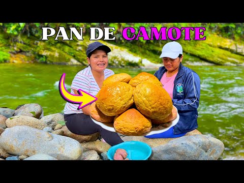 Prepare unos ricos PANES DE CAMOTE con mi mamá SUPER ESPONJOSOS en el campo - NATHALIA