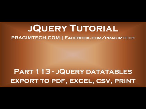 jQuery datatables export to pdf