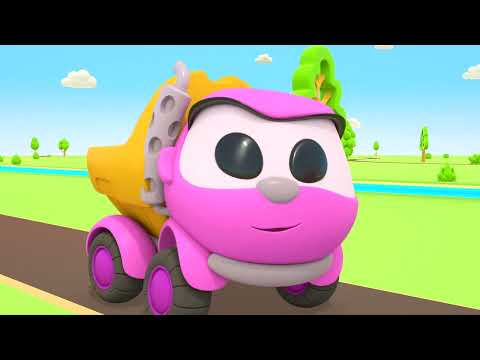 Let's Build a Retro Car from Old Car Parts at the Dump! Construction Games with Leo the Truck