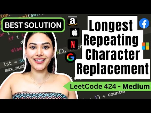 Longest Repeating Character Replacement - LeetCode 424 - Python #leetcode #slidingwindow #blind75