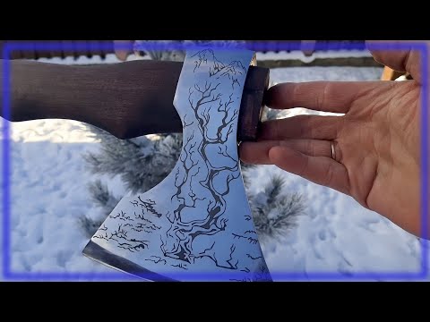 Травление рисунка на топоре