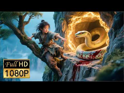 💥The boy survives a fall, slays a serpent, gains a treasure, and rewrites his fate!  #kungfu
