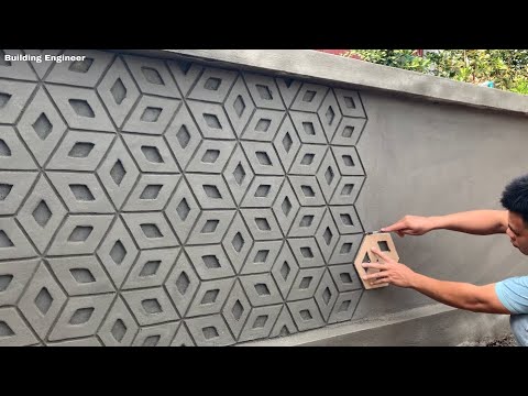 How to Renovate an Old Wall to Create a 3D Effect from Concrete and Improve Garden Architecture