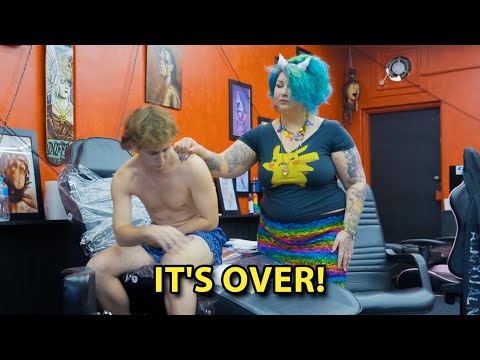 Getting a tattoo of my Boyfriend, but getting dumped during it prank