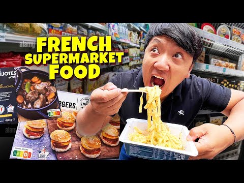 Eating ONLY French FROZEN SUPERMARKET FOOD for 24 HOURS in Paris & it’s AMAZING! Paris CHEAP EATS