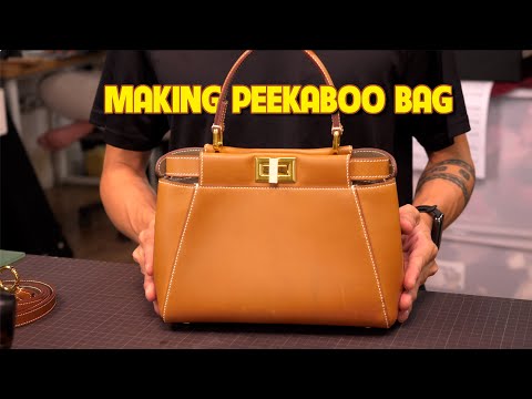Making a PEEKABOO Bag Using Hi-end Barenia Leather |  Full tutorial + Pattern