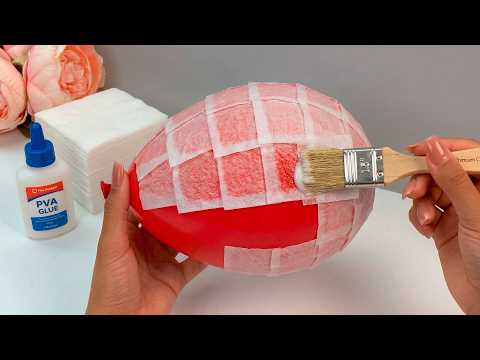 I SAW IT IN AN EXPENSIVE STORE AND MADE IT MYSELF!😍 GENIUS IDEA USING A BALLOONS AND PVA GLUE! DIY