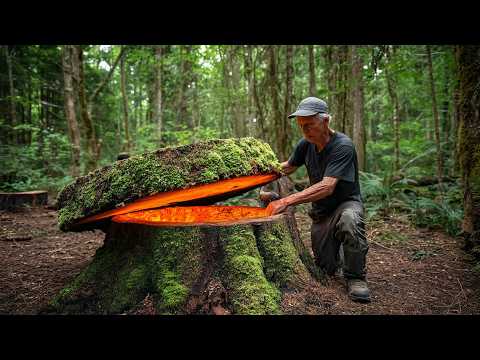 Man Builds the Most Secret Cabin in The World | by @PolissyaBushcraft