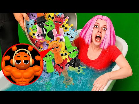 I threw ALL SPRUNKI bath BOMBS into the tub at 3:00 AM !!