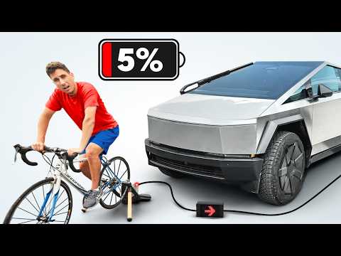 Charging a Cybertruck with My Bike!