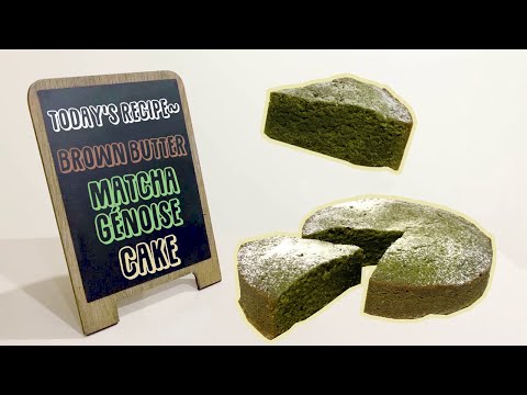 Brown Butter Matcha Génoise Cake!🍵🧈| Rich moist sponge with Green Tea powder | The Cookworm