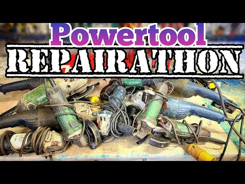 PowerTool Repairathon, Another big lump of Angle Grinders in for repair.