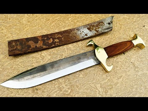 Making a bowie hunting knife from a truck leaf spring