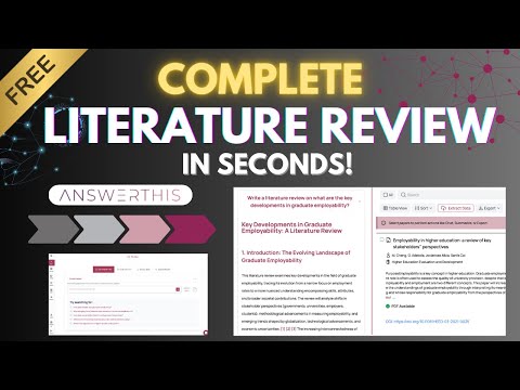 Get a COMPLETE WRITTEN Literature Review in SECONDS!