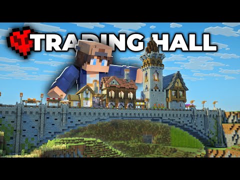 I Built a Trading Hall on a Bridge in Minecraft Hardcore