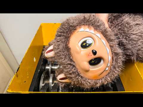 Giant Labubu DESTROYED by Industrial Shredder!