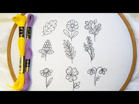 VERY VERY EASY LITTLE FLOWERS HAND EMBROIDERY DESIGNS FOR BEGINNERS 