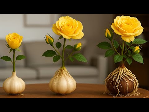 Just 1 Clove Of Garlic! You Will Have A Rose Plant With Countless Roots And Shoots!