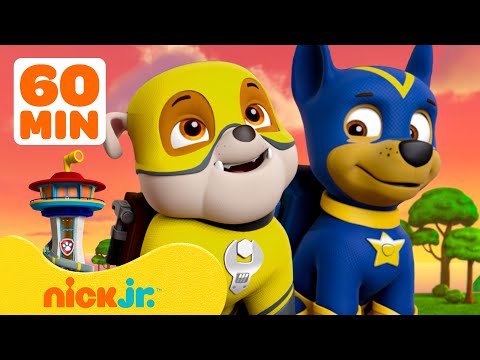 Super Pup Rubble to the Rescue! w/ PAW Patrol Chase, Rocky & Marshall | 1 Hour | Rubble & Crew