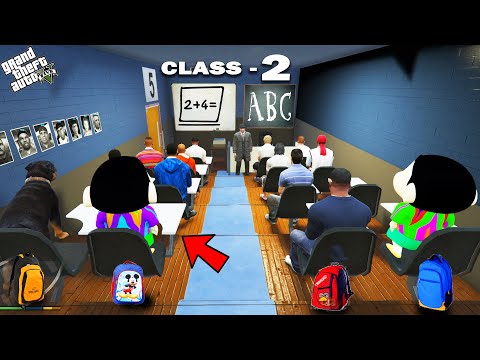 GTA 5 : Franklin First Day In Class 2nd In New School With Shinchan in GTA 5 ! (GTA 5 mods)