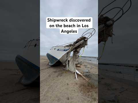 This mysterious shipwreck was found on Playa Del Rey Beach in LA. What happened to the crew? ⚠️🌊⚓️