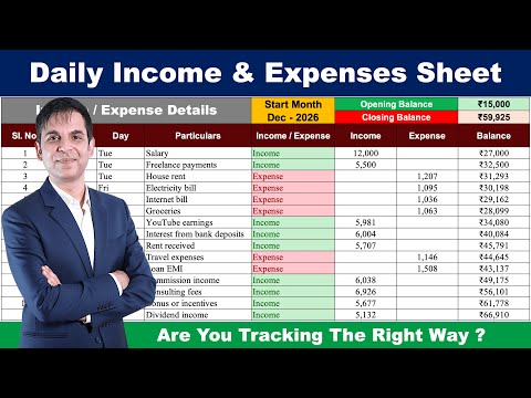 How to Make Daily Income & Expense Sheet in Excel / Excel