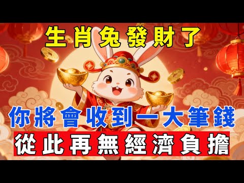 生肖兔發財了，你將會收到一大筆錢，從此再無經濟負擔。【生肖吉運坊】#生肖 #命理 #運勢 #屬相 #風水