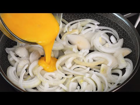 Onions with eggs – better than meat!  My village grandmother's brilliant recipe.