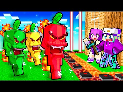 EVIL PEPPERS vs Secure House in Minecraft!