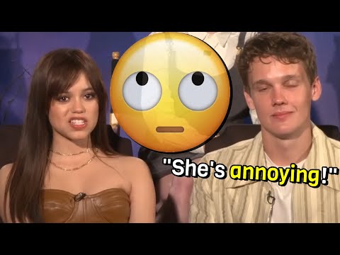 Jenna Ortega annoying everyone in the Wednesday Cast for 13 minutes straight