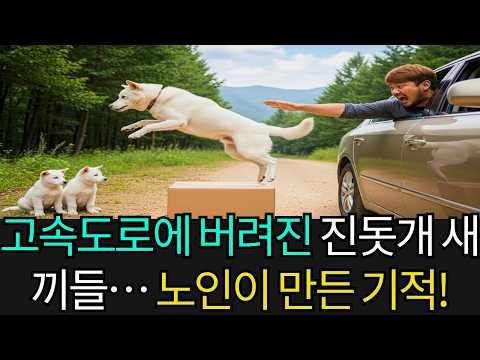 고속도로에서 차 밖으로 내던져진 진돗개 새끼들… 그들을 구한 노인에게 다음 날 믿기 힘든 기적이 찾아왔다!