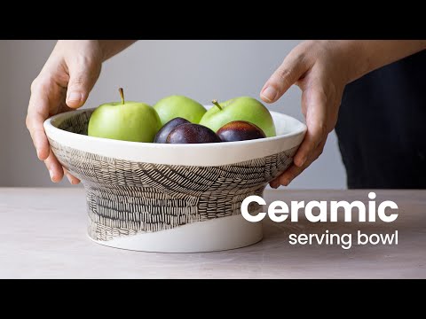 How to make a ceramic bowl with engobe and sgraffito decoration