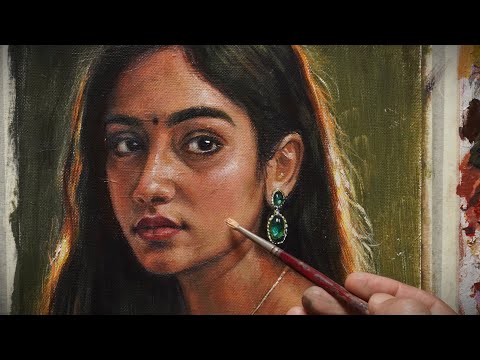 Rendering Skin Tone with Acrylic | Portrait of a Girl by Debojyoti Boruah