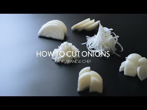 How to Cut Onions by Japanese Chef - Vegetables Cutting skills
