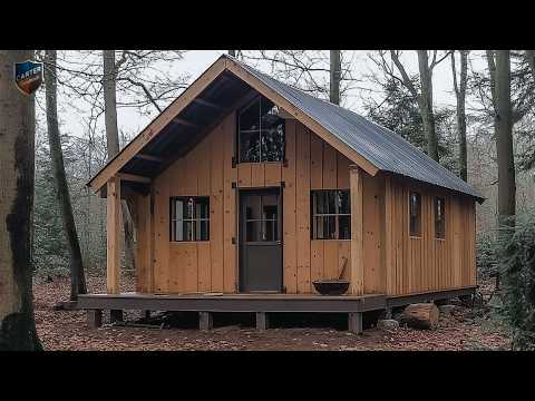 Solo Off-Grid Cabin Build | Full Timber House In The Woods