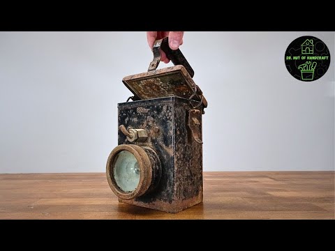 Brass plating on a rare 1945 German Mining Lamp! (Full Restoration!) I Dr. Hut of Handcraft