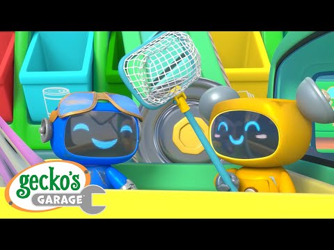 Trash Clean Up Time|Gecko's Garage|Funny Cartoon For Kids|Learning Videos For Toddlers