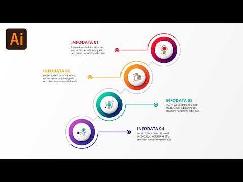 How to create 4 steps circles infographic   Illustrator Tutorial