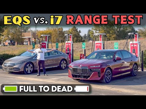 BMW i7 vs Mercedes EQS 70-MPH Highway Range Test! We Ran Them Until They Died