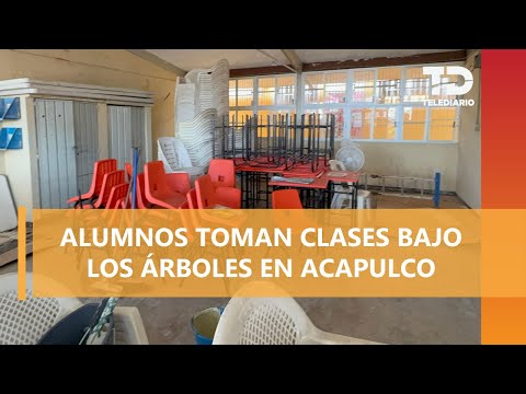 Estudiantes de Acapulco reciben clases al aire libre por daños en escuela
