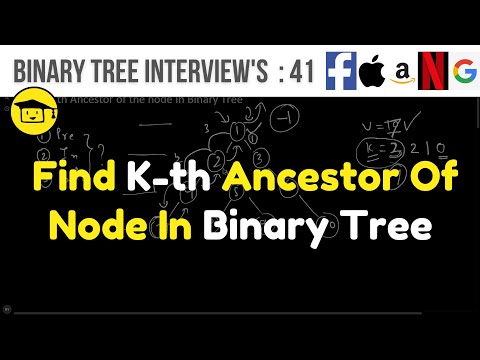 Find Kth Ancestor Of The given Node In Binary Tree