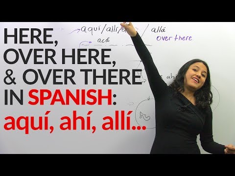 Here, there, over there in Spanish: Aquí, allí, ahí, allá, acá