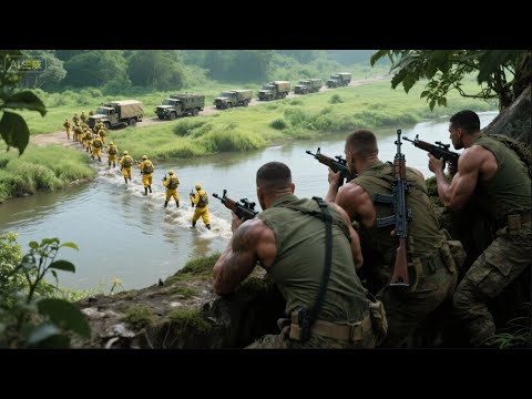 Japanese crossing the river are ambushed by Chinese soldiers, wiped out in seconds.