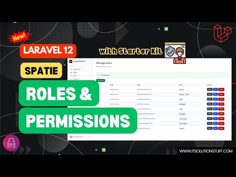 Laravel 12 Spatie Roles and Permissions with Starter Kit 🔥