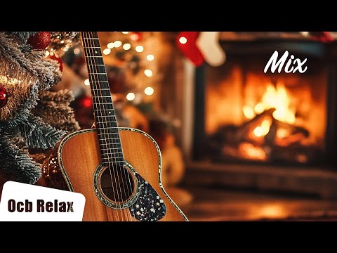 Relaxing Christmas Music & Fireplace | Traditional Christmas Songs | Christmas Guitar Music