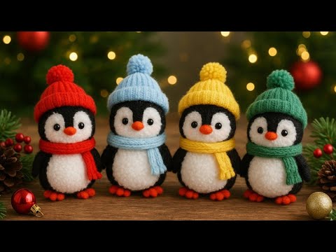 😍Anyone Can Make These Penguins/🌲Practical Christmas Gift Made from Yarn