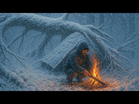 Solo Camping Survival in a Deadly Snowstorm | –17°C With No Sleeping Bag or Tent