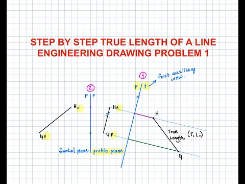 True Length Problem 1 Step by Step Solution Engineering Drawing