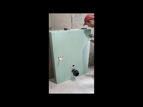 монтаж и обшивка инсталляции гипсокартоном , отделка короба плиткой/installing in-wall toilet